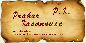 Prohor Kosanović vizit kartica